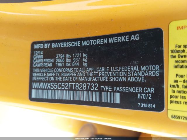 2015 MINI HARDTOP WMWXS5C52FT828732 Photo 8