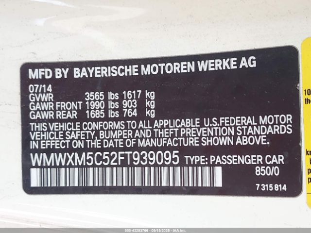 2015 MINI HARDTOP WMWXM5C52FT939095 Photo 8