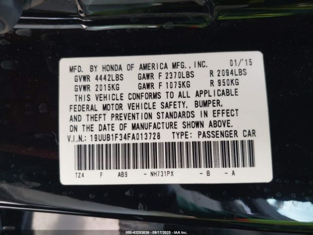 2015 ACURA TLX 19UUB1F34FA013728 Photo 8
