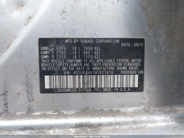 4S3GKAA61H1621416 Subaru na