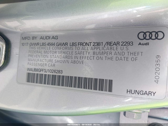 2018 AUDI A3 WAUB8GFF3J1026283 Photo 8