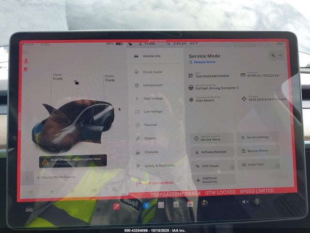 Продаж на аукціоні авто 2022 Tesla Model Y Long Range Dual Motor All-wheel Drive, vin: 7SAYGAEE8NF316654, номер лоту: 43254096
