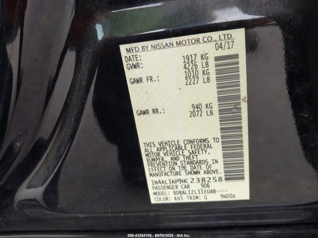 1N4AL3AP9HC238258 Nissan 2017