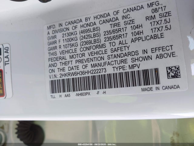 2HKRW6H36HH222273 Honda k24w9/k24v9
