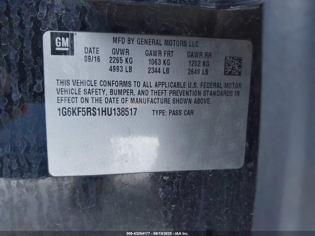 2017 CADILLAC CT6 1G6KF5RS1HU138517 Photo 8