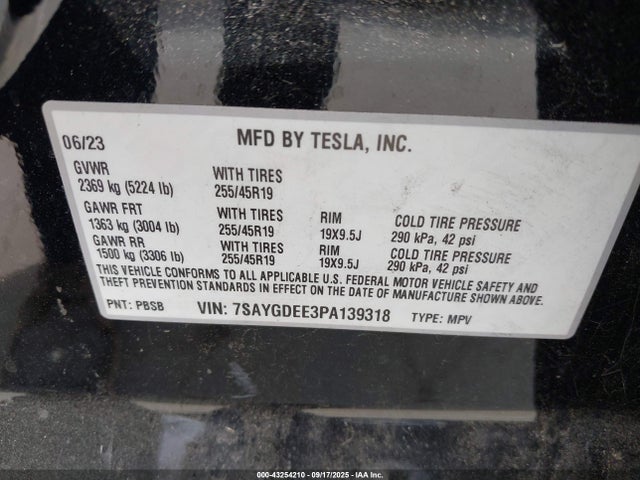 7SAYGDEE3PA139318 Tesla 2023