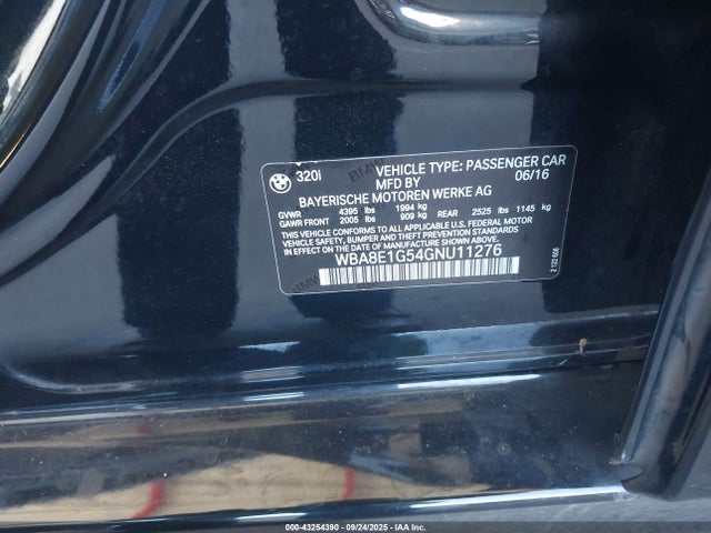 WBA8E1G54GNU11276 BMW 2016