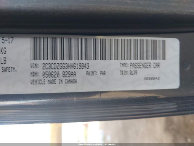 2017 DODGE CHALLENGER 2C3CDZGG3HH619843 Photo 8