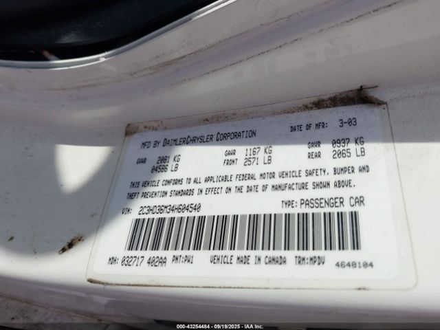 2004 CHRYSLER CONCORDE 2C3HD36M34H604540 Photo 8