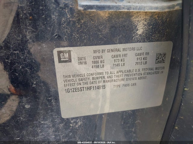 1G1ZE5ST1HF114815 Chevrolet lfv - di: direct injection, vvt: variable valve timing, gen 1