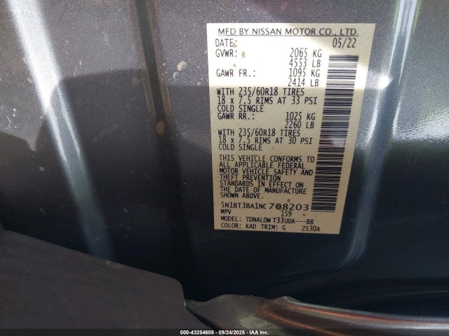Nissan 2022 2022 5N1BT3BA1NC708203 Image 9