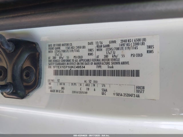 Ford 2.7l-4v 2017 1FTEX1EP1HKC49534 Image 9