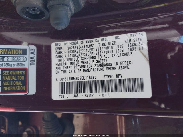 5J6RM4H37EL118953 Honda k24z7