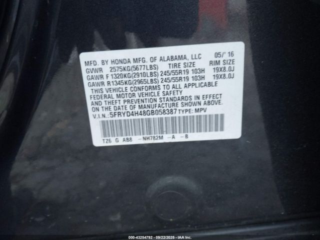 2016 ACURA MDX 5FRYD4H48GB058387 Photo 8