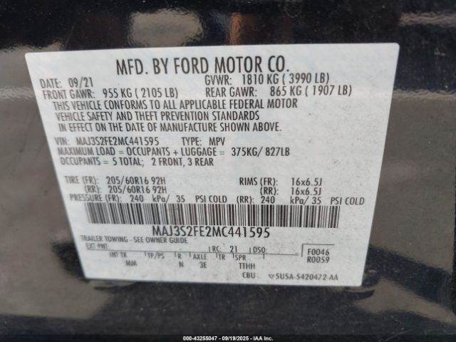 2021 FORD ECOSPORT MAJ3S2FE2MC441595 Photo 8