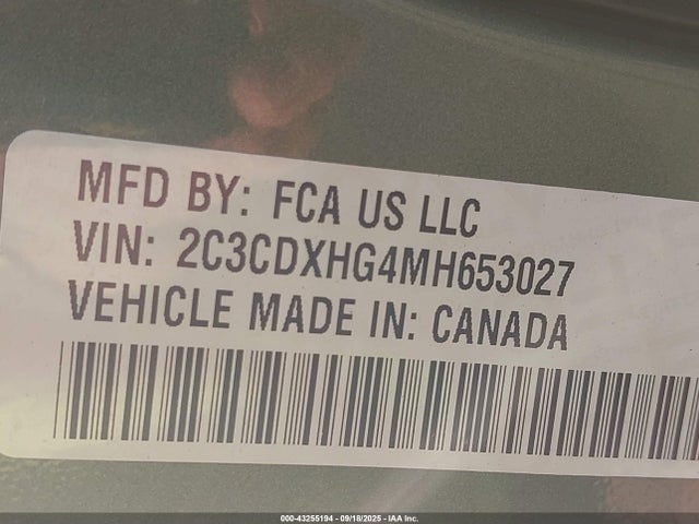 Продаж на аукціоні авто 2021 Dodge Charger Gt Rwd, vin: 2C3CDXHG4MH653027, номер лоту: 43255194