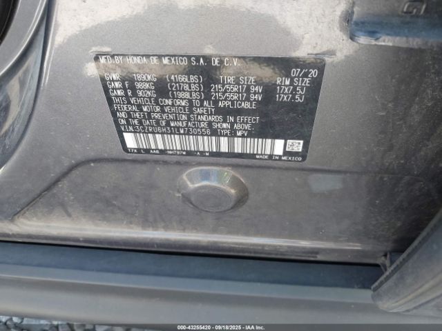 2020 HONDA HR-V 3CZRU6H31LM730556 Photo 8