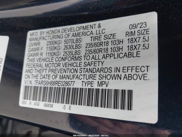7FARS6H88RE028677 Honda Cr-v Hybrid Sport-l