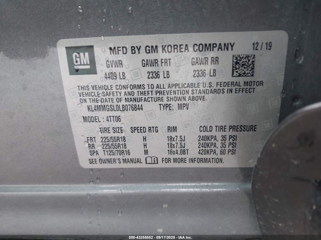 KL4MMGSL0LB076844 Buick l3t - sidi, vvt, alum