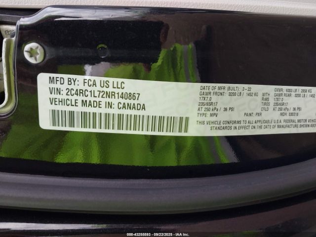 2022 CHRYSLER PACIFICA HYBRID 2C4RC1L72NR140867 Photo 8