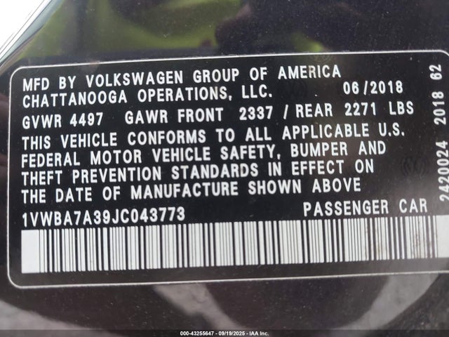 Volkswagen tsi 2018 1VWBA7A39JC043773 Image 9