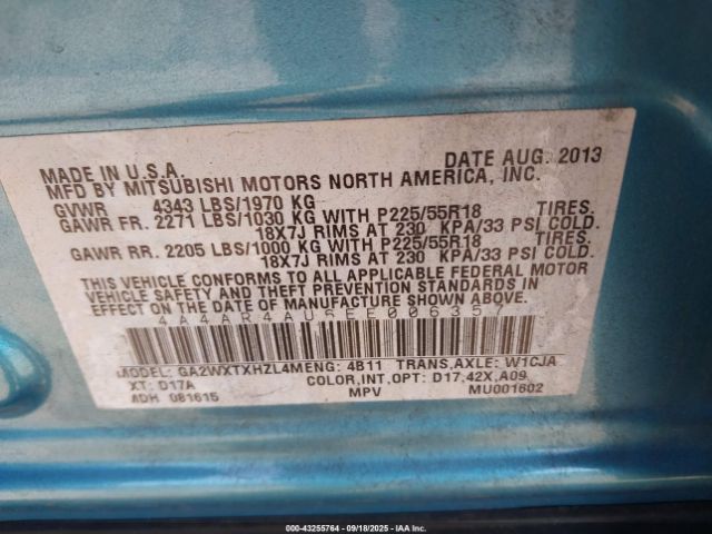 2014 MITSUBISHI OUTLANDER SPORT 4A4AR4AU6EE006357 Photo 8