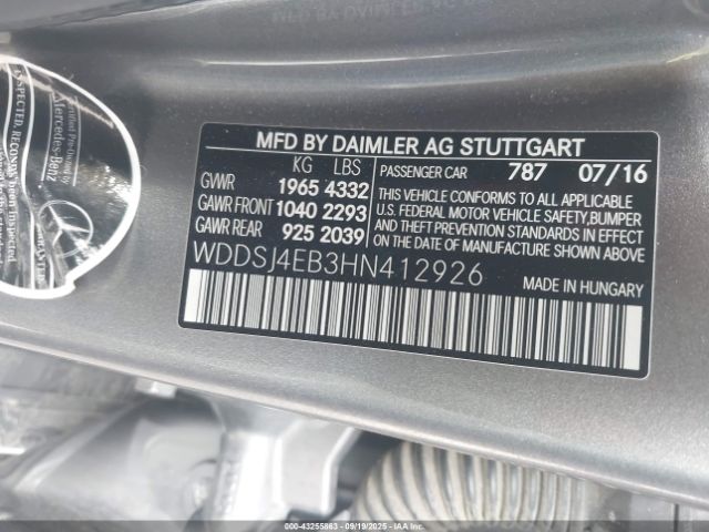 2017 MERCEDES-BENZ CLA 250 WDDSJ4EB3HN412926 Photo 8