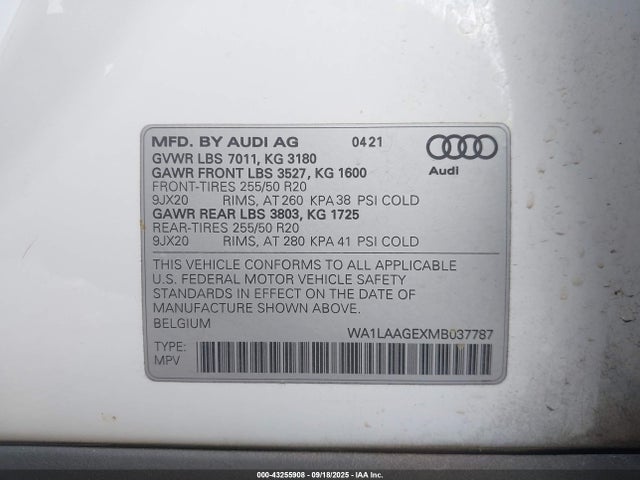 2021 AUDI E-TRON WA1LAAGEXMB037787 Photo 8