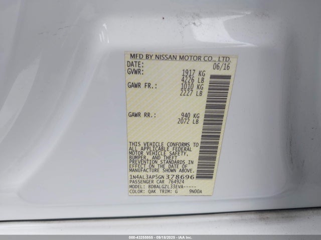 1N4AL3AP5GN378696 Nissan 2016