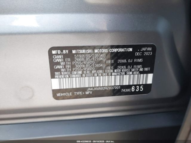 2024 MITSUBISHI OUTLANDER JA4J4VA82RZ037001 Photo 8