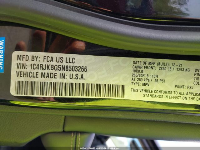 2022 JEEP GRAND CHEROKEE L 1C4RJKBG5N8503266 Photo 8