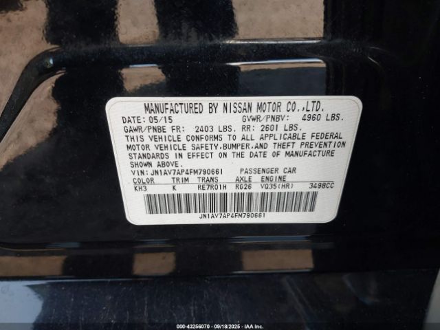 2015 INFINITI Q50 HYBRID JN1AV7AP4FM790661 Photo 8