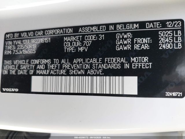 2024 VOLVO XC40 YV4L12UL9R2316151 Photo 8