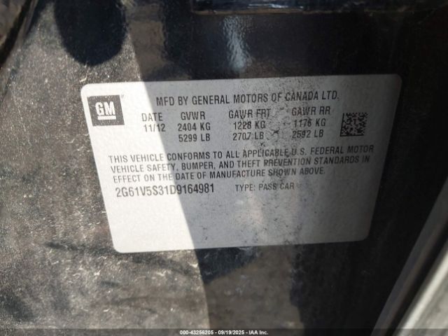 2013 CADILLAC XTS 2G61V5S31D9164981 Photo 8