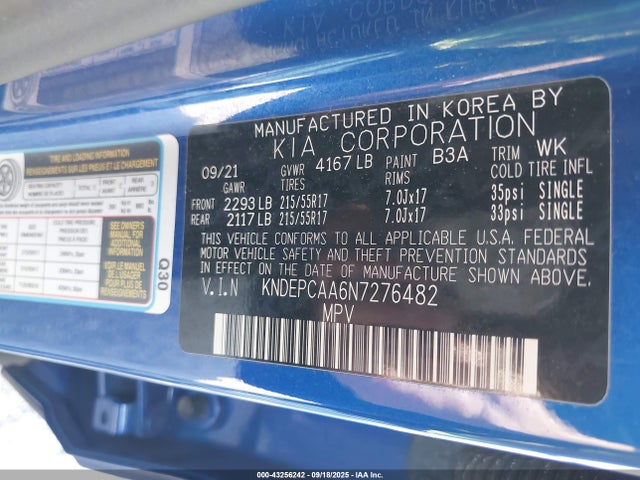 KNDEPCAA6N7276482 KIA nu