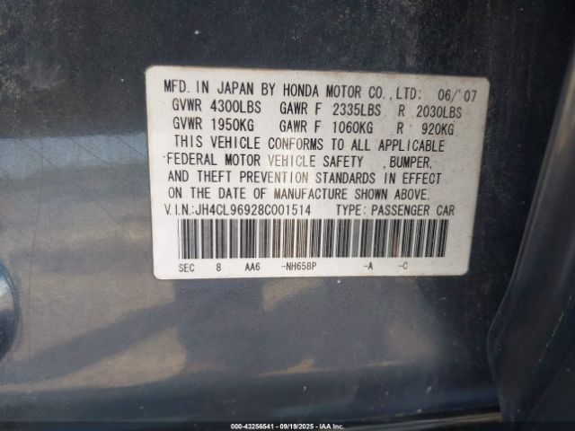 2008 ACURA TSX JH4CL96928C001514 Photo 8