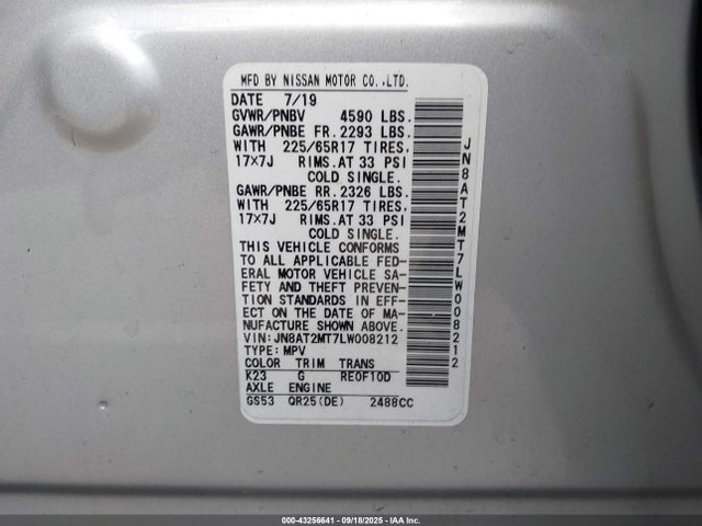 Nissan Rogue 2020 JN8AT2MT7LW008212 Image 9