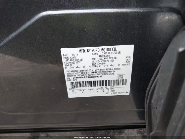 2019 FORD EDGE 2FMPK4AP9KBB80037 Photo 8