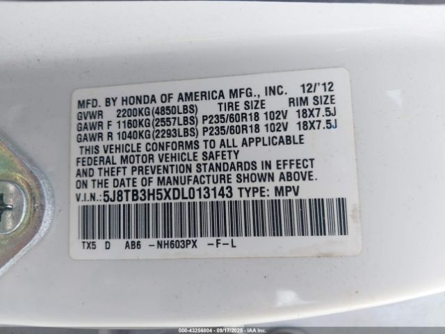 2013 ACURA RDX 5J8TB3H5XDL013143 Photo 8