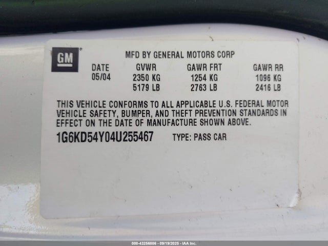 2004 CADILLAC DEVILLE 1G6KD54Y04U255467 Photo 8