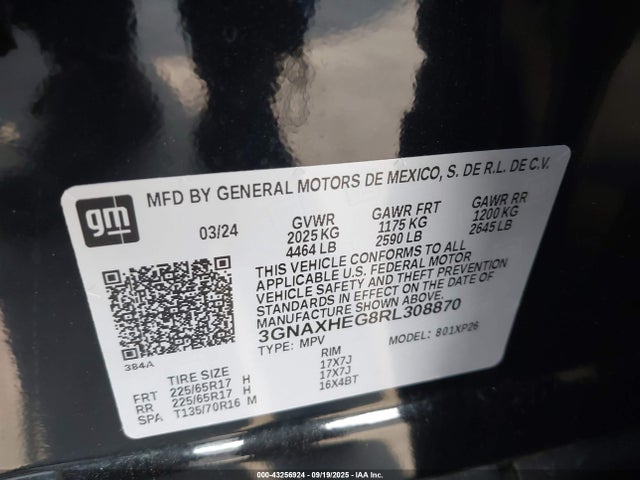 3GNAXHEG8RL308870 Chevrolet lsd