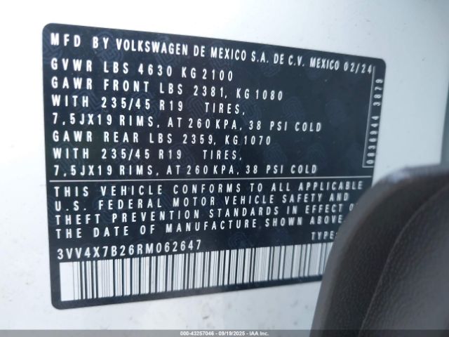 2024 VOLKSWAGEN TAOS 3VV4X7B26RM062647 Photo 8