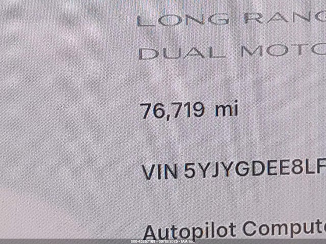 5YJYGDEE8LF031142 Tesla Model Y