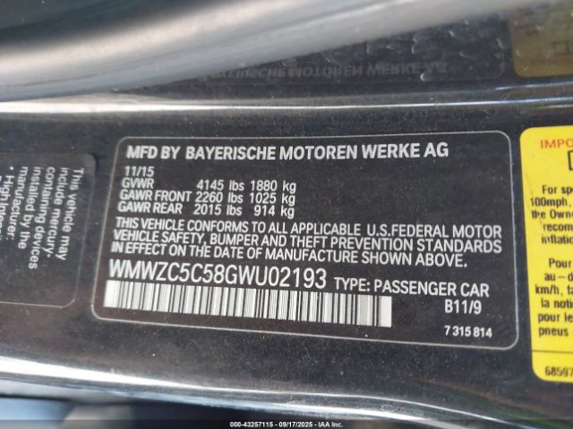 2016 MINI COUNTRYMAN WMWZC5C58GWU02193 Photo 8