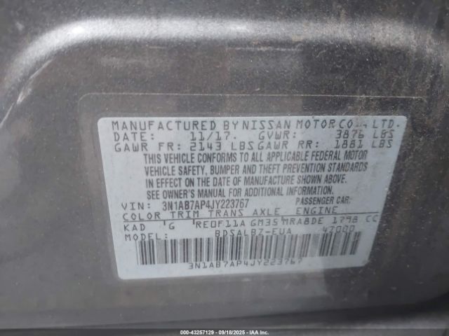 2018 NISSAN SENTRA 3N1AB7AP4JY223767 Photo 8