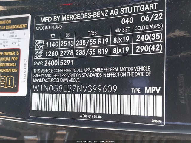 W1N0G8EB7NV399609 Mercedes-Benz Glc 300 4matic Suv