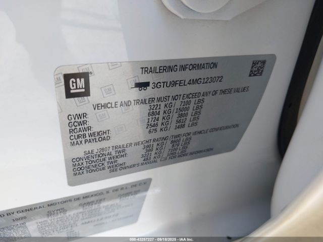 2021 GMC SIERRA 1500 3GTU9FEL4MG123072 Photo 8