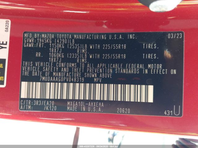 2023 TOYOTA COROLLA CROSS 7MUDAAAG0PV048319 Photo 8