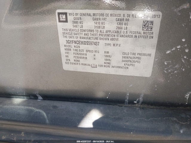 2013 CADILLAC SRX 3GYFNCE36DS597437 Photo 8