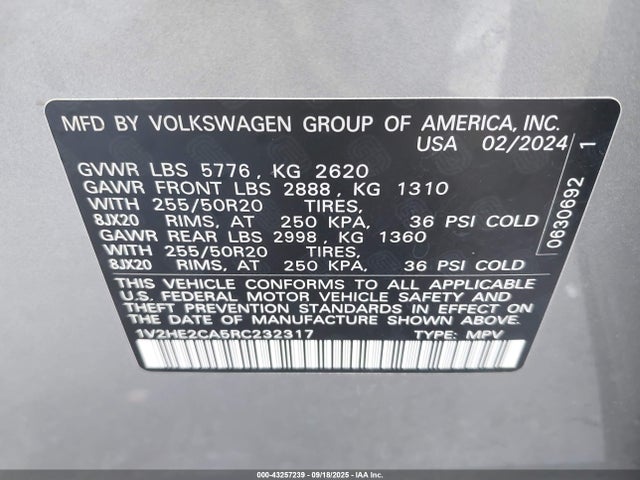 Volkswagen tsi 2024 1V2HE2CA5RC232317 Image 9